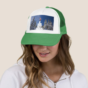 Christmas winter landscape trucker hat