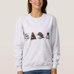 Christmas Winter Penguin Snowball Fight Cartoon Sweatshirt