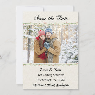 Christmas Winter Photo Save the Date Invitation