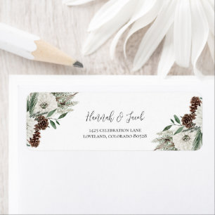 Christmas Winter Pines Wedding Return Address