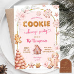 Christmas Winter Pink Cookies Exchange Party Invitation<br><div class="desc">Pink Christmas Winter Cookies Exchange Party Invitation | Winter Gingerbread Cookies Christmas Party Invitation | Pink Christmas Tree with Gingerbread Cookie Christmas Party Invitation</div>