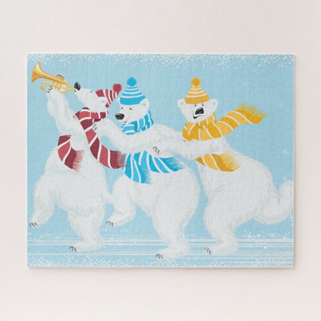 Christmas Winter Polar Bear Parade Puzzle (Horizontal)
