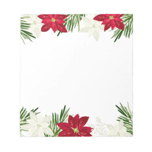 Christmas Winter Red Bold Poinsettia  Notepad