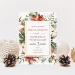 Christmas Winter Red Green Gold Wedding Invitation<br><div class="desc">Christmas Winter Red Green Gold Wedding Invitation</div>