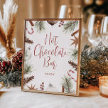 Christmas Winter Rustic Hot Chocolate Bar Poster<br><div class="desc">Celebrate the bride-to-be with this modern winter bridal shower "Hot Chocolate Bar" poster featuring a watercolor Christmas frame with pine cones,  ornaments candy cane and Christmas berries.</div>