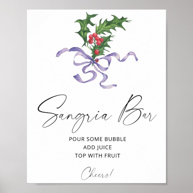 Christmas winter sangria bar poster (Front)