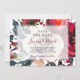 Christmas winter Save the Date card invitation
