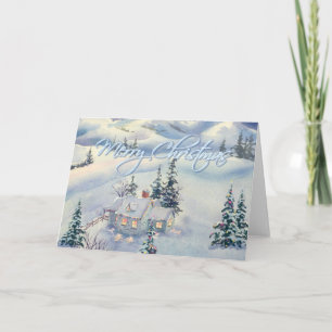 CHRISTMAS WINTER SCENE by SHARON SHARPE Holiday Card