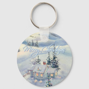 CHRISTMAS WINTER SCENE by SHARON SHARPE Keychain