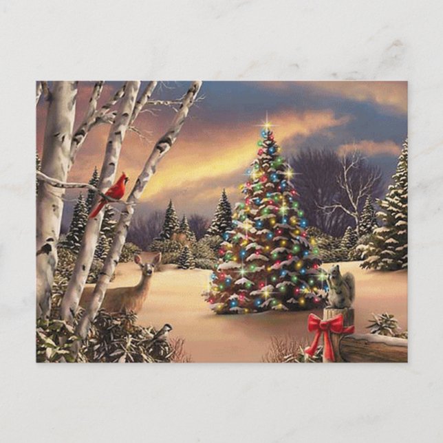 Christmas Winter Scene Holiday Postcard (Front)