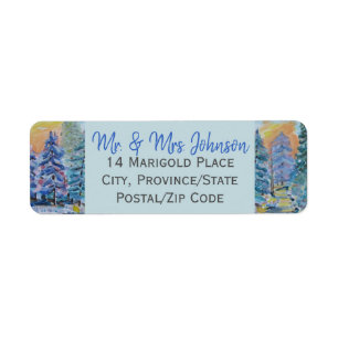 Christmas Winter Scene Return Address Labels