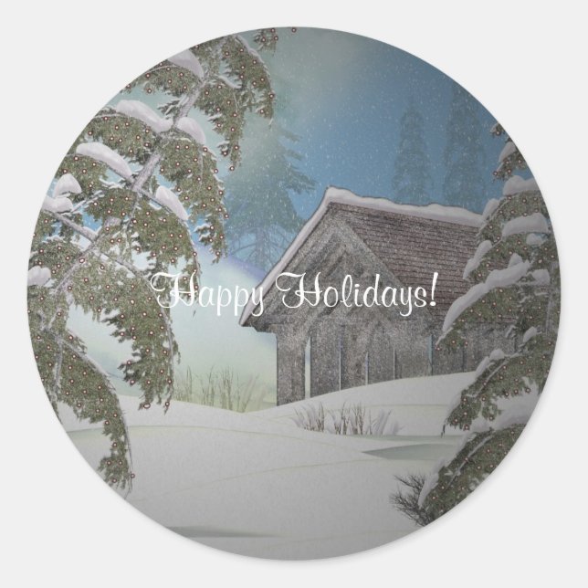 Christmas Winter Scenes Sticker (Front)