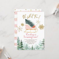 Christmas Winter Sleigh Oh What Fun First Birthday