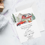 Christmas Winter Snow Barn Country Wedding  Invitation<br><div class="desc">This design may be personalized in the area provided by changing the photo and/or text. Or it can be customized by clicking Personalize this Template and then choosing the click to customize further option and delete or change the colour of the background, add text, change the text colour or style,...</div>