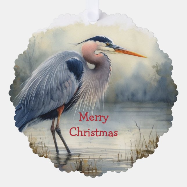 Christmas Winter Snow Trees Cardinal Parents Ornament Card (Front)