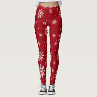 Christmas Winter Snowflakes Gradient Fun Leggings
