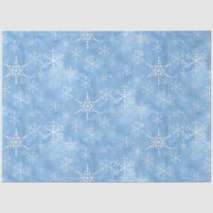 Christmas Winter Snowflakes Hand Drawn Blue White  Tissue Paper
