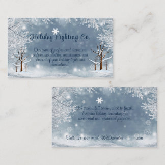 Christmas Winter Snowflakes Trees Business Card
