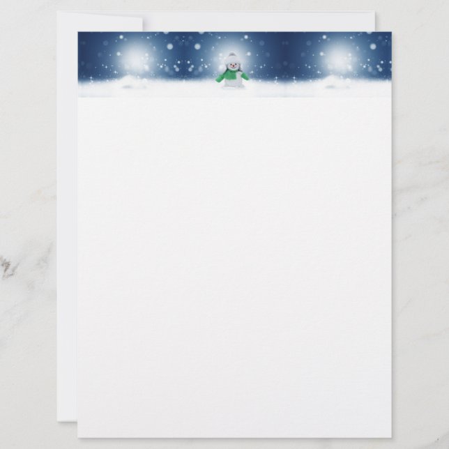 Christmas winter snowman SlipperyJoe green scarf m Letterhead (Front)