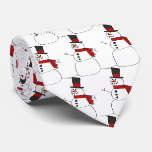 Christmas winter snowman tie