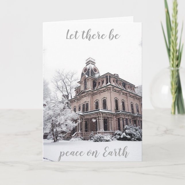 Christmas Winter Snowy Historic Architecture Card (Front)