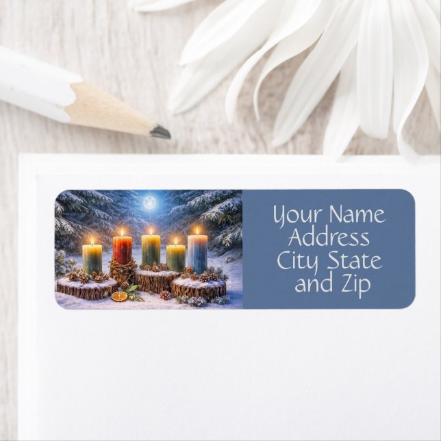 Christmas Winter Solstice Yule Return Address (Insitu)