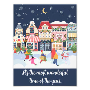 Christmas Winter Town Village Quote Photo Print
