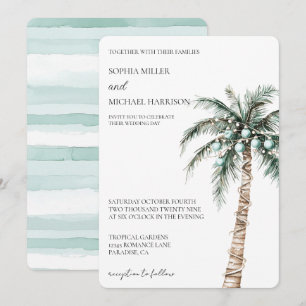 Christmas Winter Tropical Palm Tree Wedding Invitation