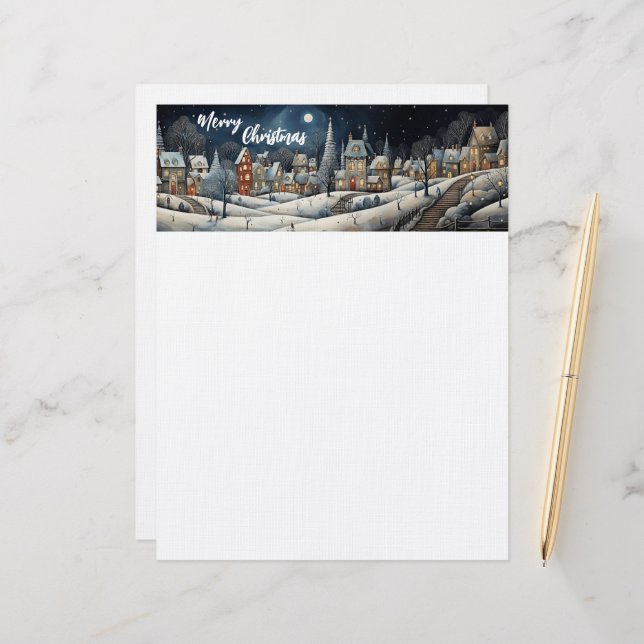 Christmas Winter Village Letterhead (Front/Back In Situ)