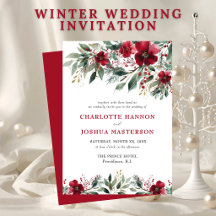 Christmas Winter Wedding Red Holly and Greenery