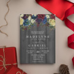 Christmas Winter Wedding Watercolor Floral  Rustic Invitation<br><div class="desc">This design may be personalized in the area provided by changing the photo and/or text. Or it can be customized by clicking Personalize this Template and then choosing the click to customize further option and delete or change the colour of the background, add text, change the text colour or style,...</div>