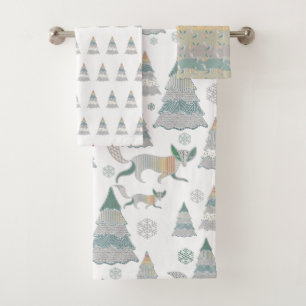 Christmas Winter Wonder Tree Bath Towel Set