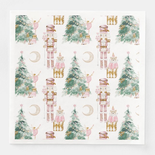 Christmas winter wonderland candy Nutcracker  Napkin (Front)