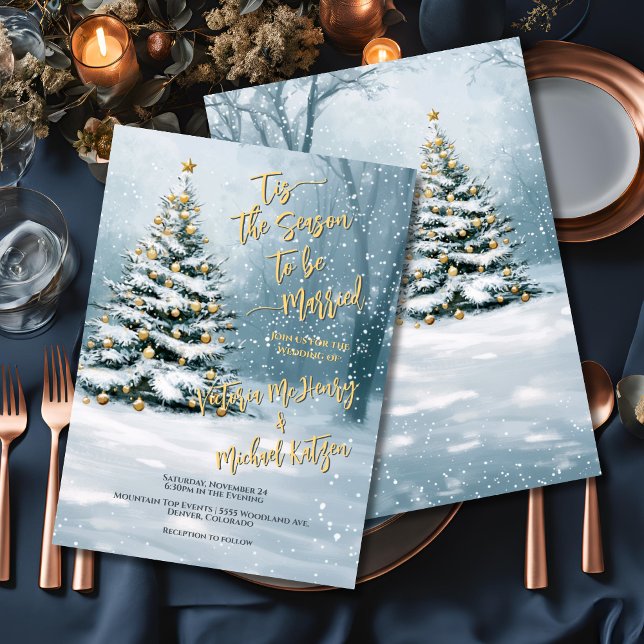 Christmas Winter Wonderland Holiday Wedding Invitation (Creator Uploaded)
