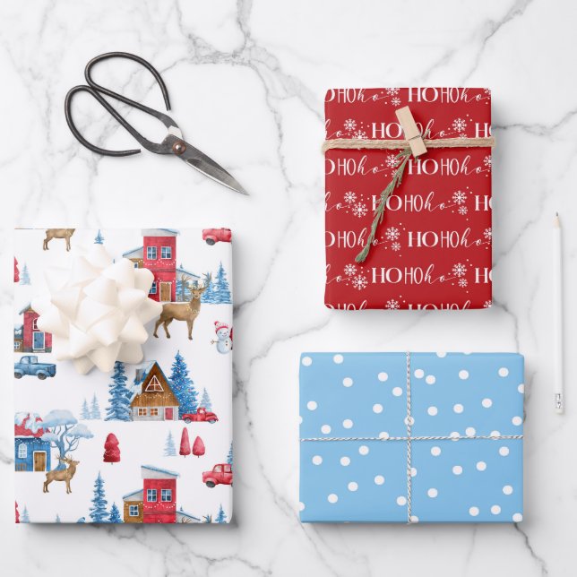 Christmas Winter Wonderland Wrapping Paper Sheet (Front)