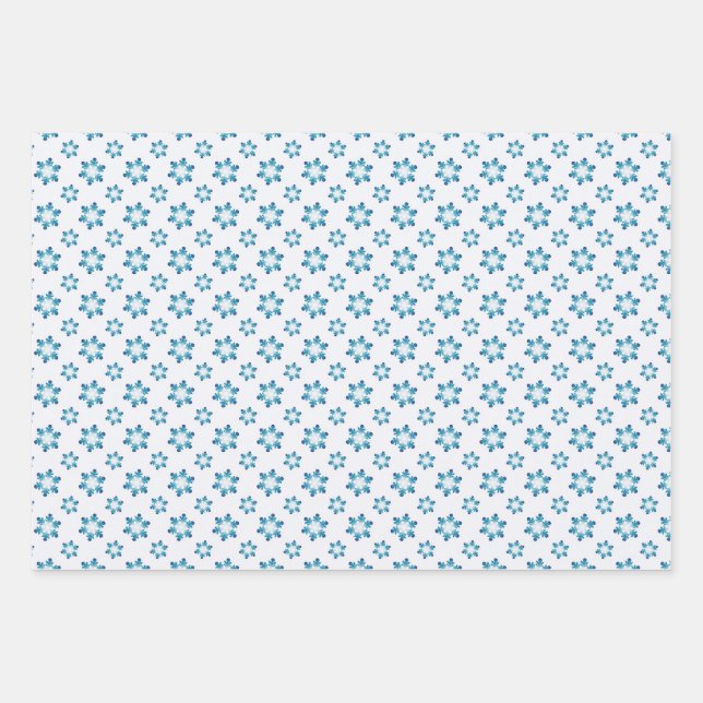 Christmas Winter Wrapping Paper with Snowflakes  (Front)