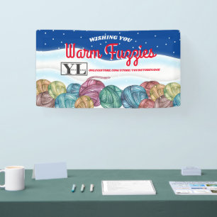 Christmas winter yarn knitting crochet homespun banner