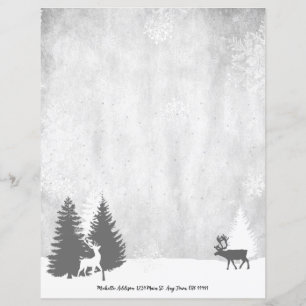 Christmas Winterscape Personalize Stationery Paper