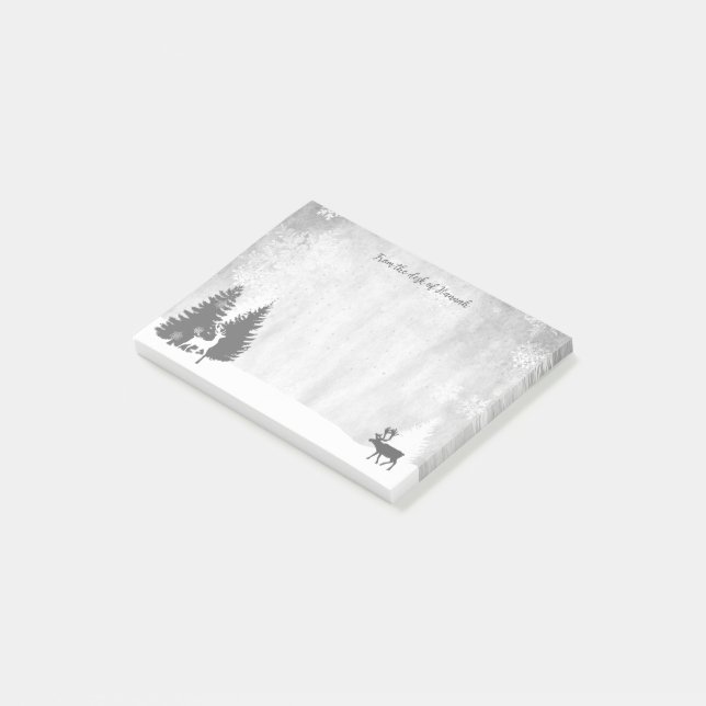 Christmas Winterscape Personalized Post-it Notes (Angled)