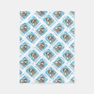 Christmas Wirehaired Dachshund Fleece Blanket