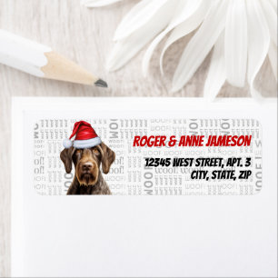 Christmas Wirehaired Pointer Dog Return Address