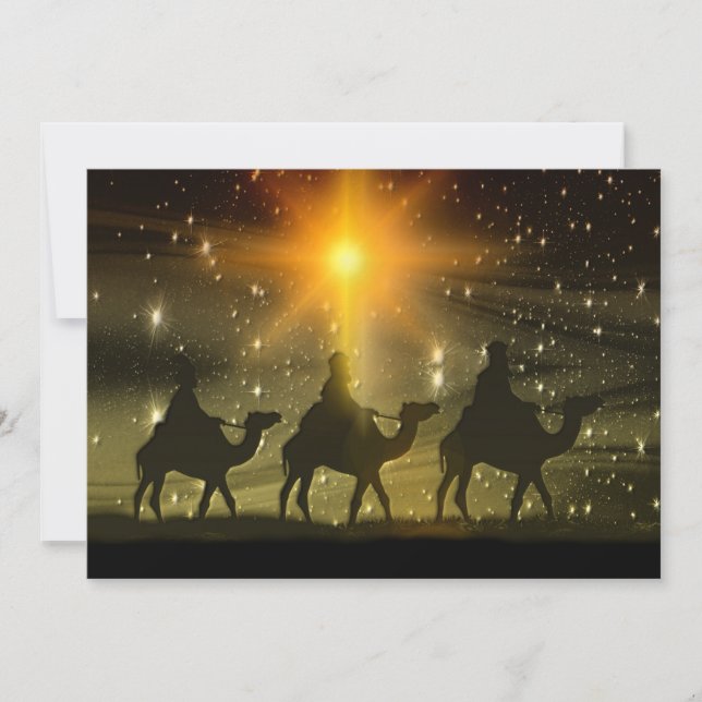 Christmas Wise Men Golden Star of Bethlehem Holiday Card (Front)