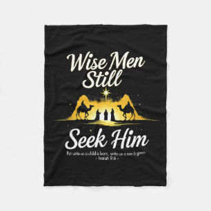 Christmas Wise Men Still Seek Him 3 Kings Religiou Fleece Blanket
