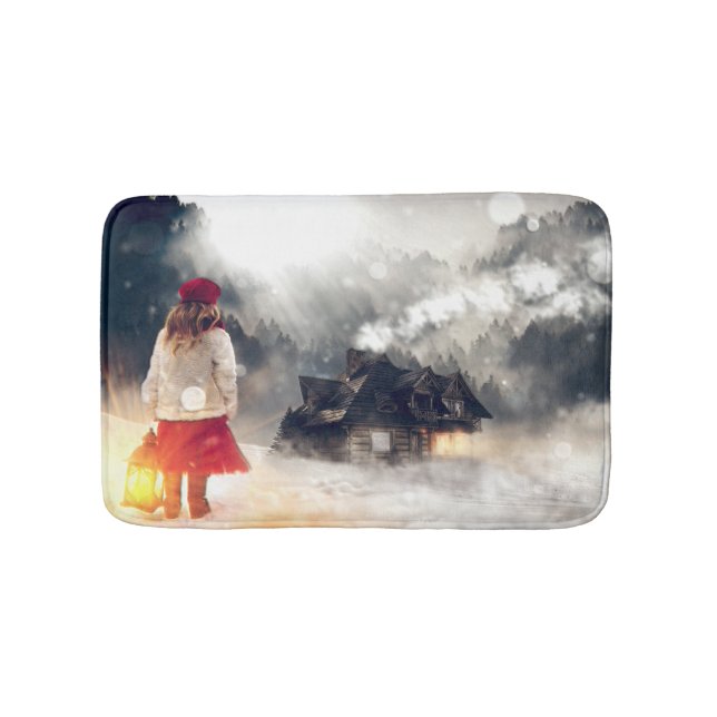 Christmas Wish Snow House Bath Mat (Front)