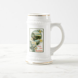 Christmas Wishes and cattle scene Beer Stein
