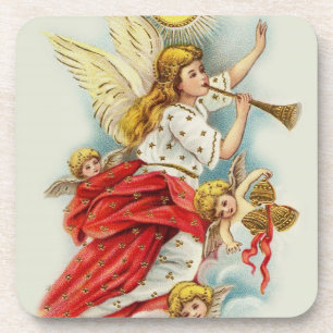 Christmas wishes angels coaster