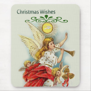 Christmas wishes angels mouse pad