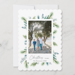 Christmas wishes Boho Spruce and Fir  Holiday Card