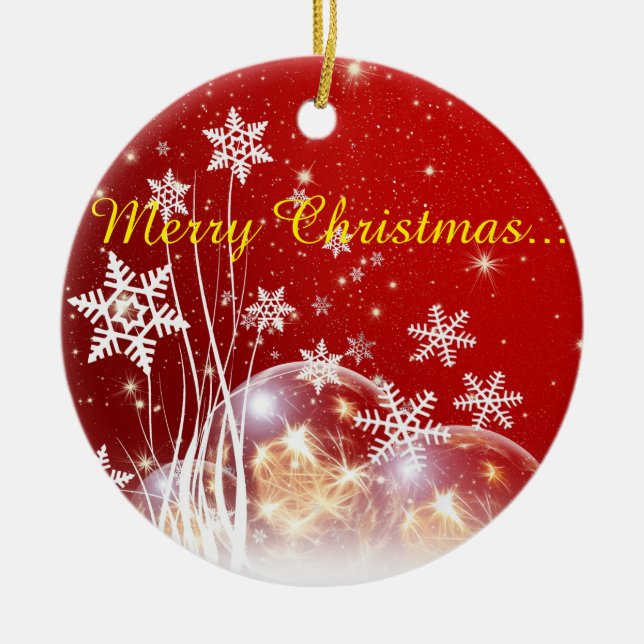 Christmas wishes ceramic ornament (Front)
