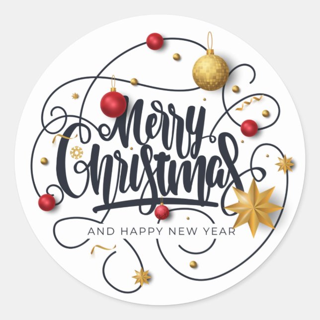 Christmas Wishes Classic Round Sticker (Front)